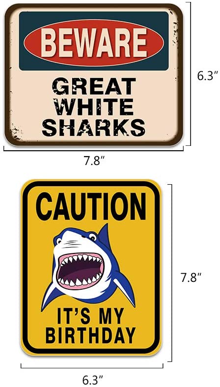 WERNNSAI Shark Zone Party Decorations 6 PCS Funny Party Wall Decor