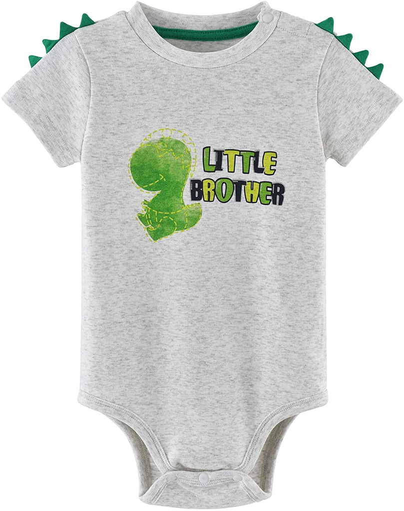 Baby Boy Dinosaur Onesies Bodysuit Little Brother Newborn One-Piece Romper