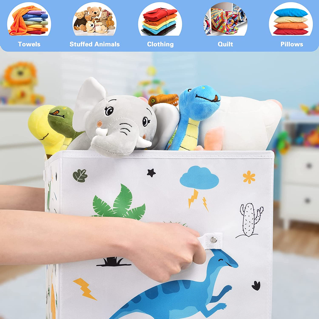 Collapsible toy discount box with lid