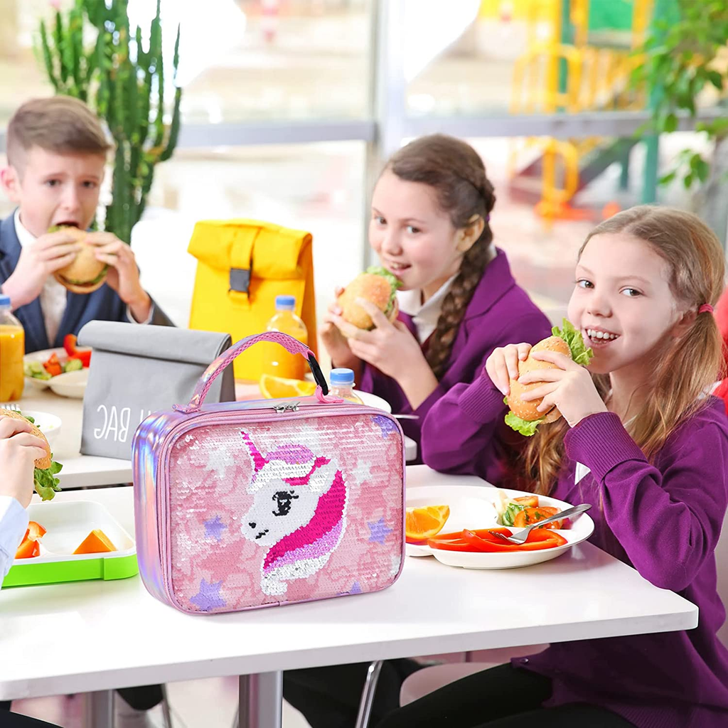 Girls unicorn top lunch box