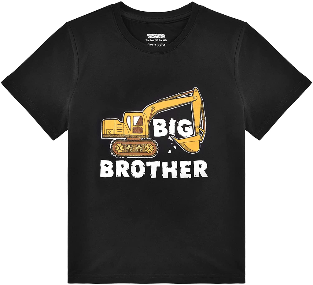 Big Brother Boys T-Shirt Cotton Truck Big Brother Shirt for Toddler Boys
