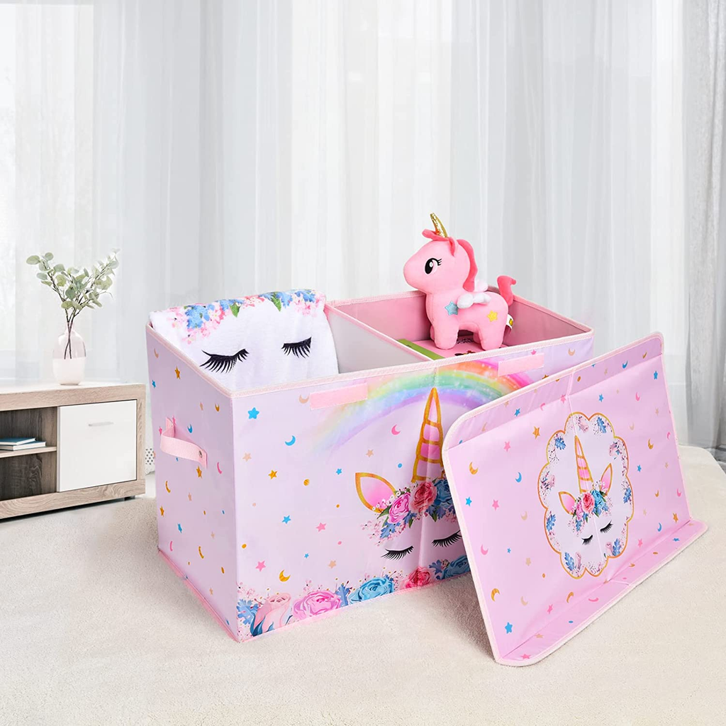 WERNNSAI Unicorn Toy Box - Collapsible Oxford Storage Bin