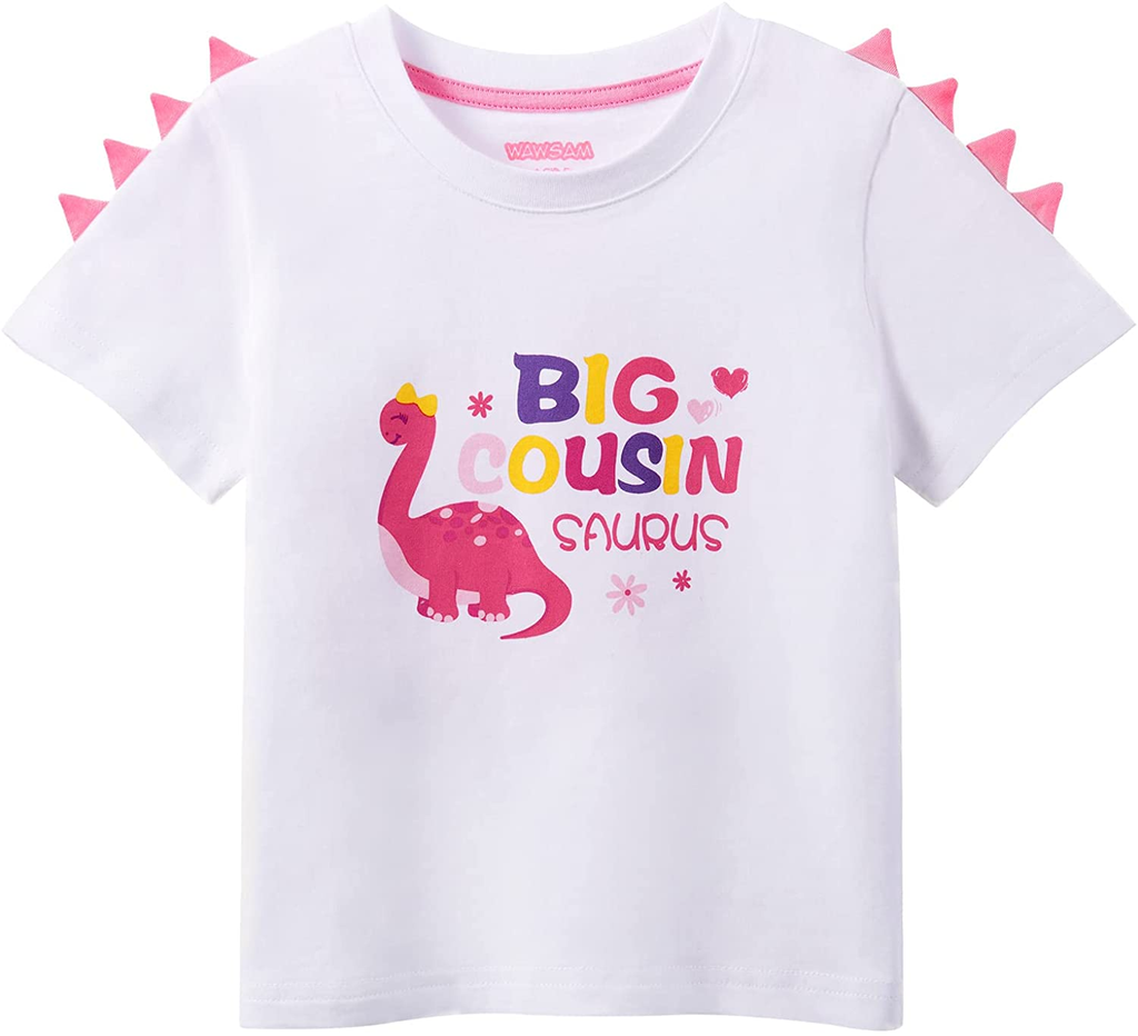 Dinosaur Big Cousin T-Shirt Dino Big Cousin Shirt for Toddler Girls