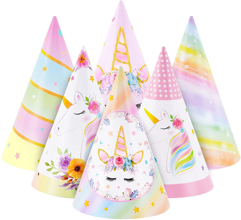 Party Hats - Theme Party Supplies for Kids Boys Girls Birthday Party Cone Hats