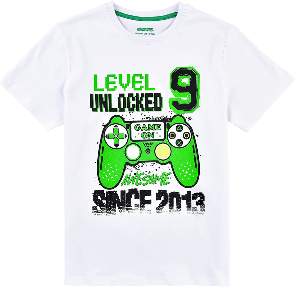 Level 9 Unlocked Birthday Boy Game T Shirt 9Th Video Game Birthday Shirt