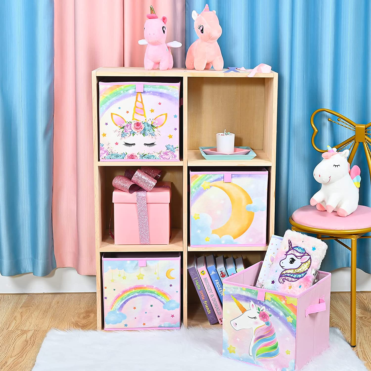 Unicoo Kids Toy Storage Organizer WERNNSAI Unicorn Storage Set