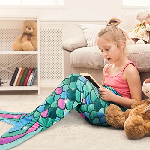 Mermaid Tail Blanket Plush Mermaid Wearable Blanket for Girls Teens  Adults All Seasons Soft Flannel Fleece Snuggle Blanket Mermaid Scale  Sleeping