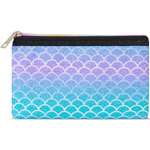 Mermaid Makeup Bag - Glitter Travel Toiletry Bag for Girl Women Portable Cosmetic Bag Waterproof Toiletry Organizer Purse Pencil Case Birthday Christmas Gift