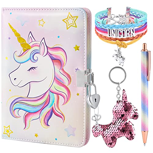 PU Rainbow Unicorn Notebook Set