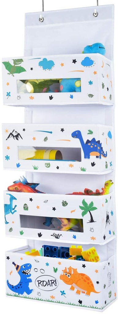 WERNNSAI Unicorn Over The Door Hanging Organizer - 4 Clear Pocket Storage For Kids Room, 43x14 Inches