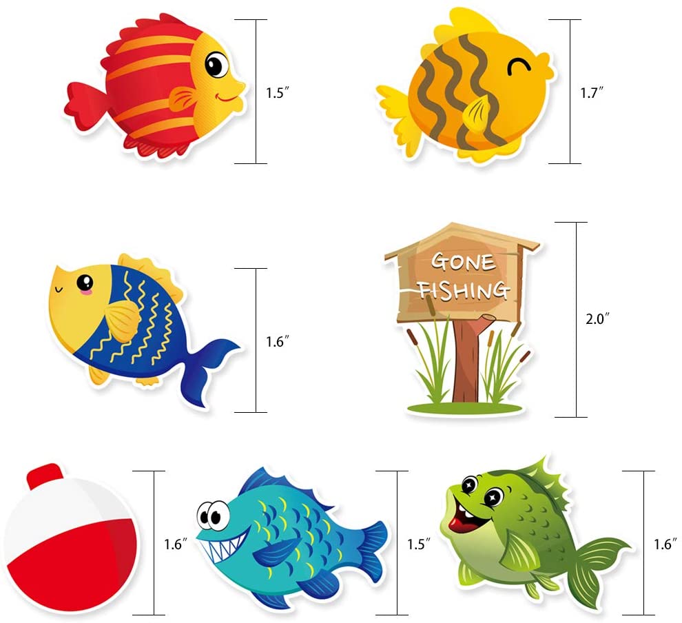 Gone Fishing Cupcake Topper Little Fisherman Birthday Party Cake Decorations  for Kid Baby Shower Summer Pool Beach Underwater Party Supplies Gone Fishing  Theme Party Cake Topper Picks 28 PCS – WERNNSAI